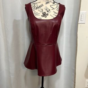 NWT Torrid Faux Leather Poplin Top